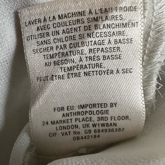 Anthropologie HD in Paris Career Blouse V Neck Tie Silky School Geo Office - Picture 7 of 8